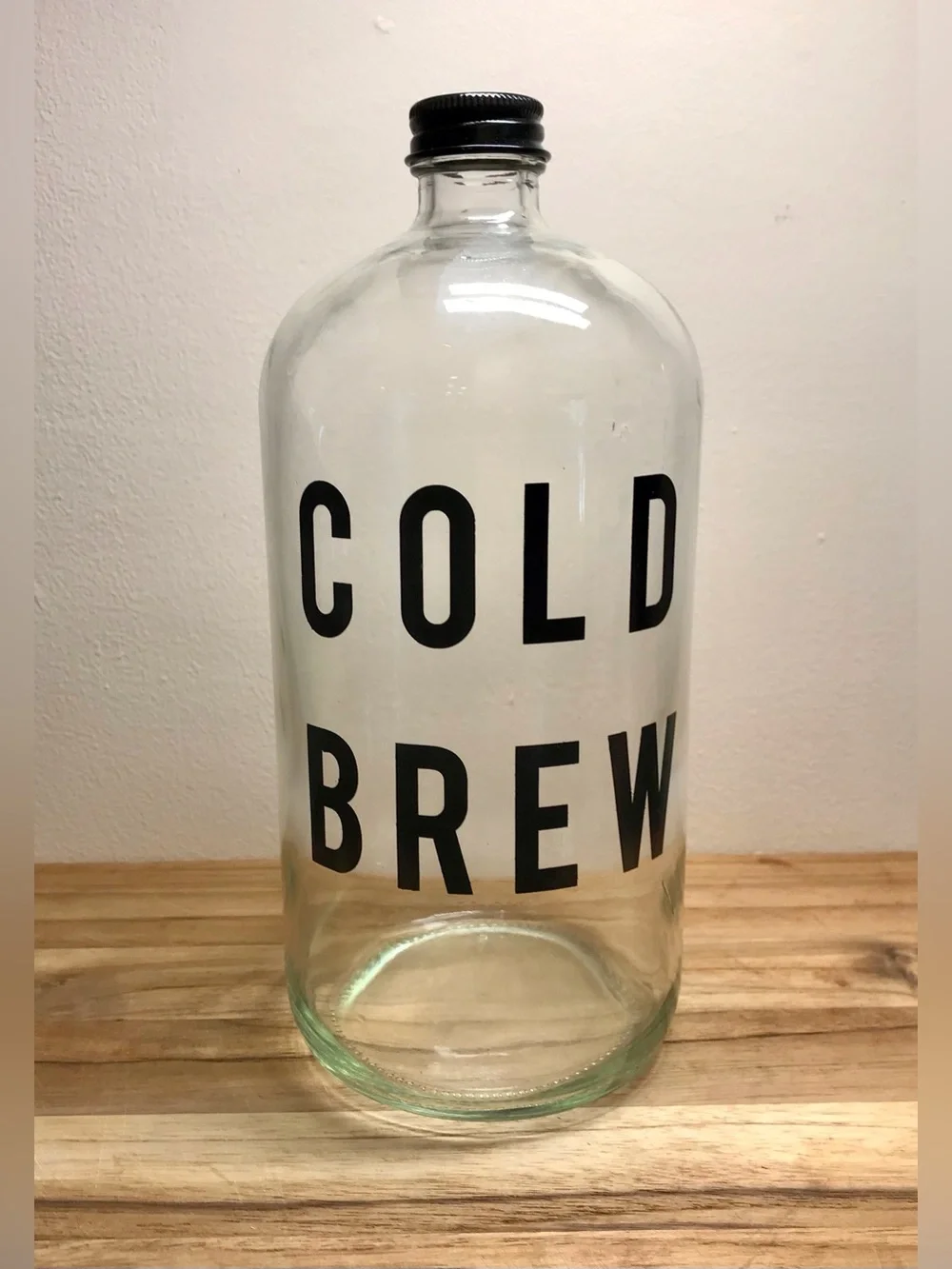 TARGET Cold Brew Labeled Med Glass Jug Reusable Container Twist Cap Lid